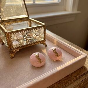 Elegant Pink and Gold Earrings